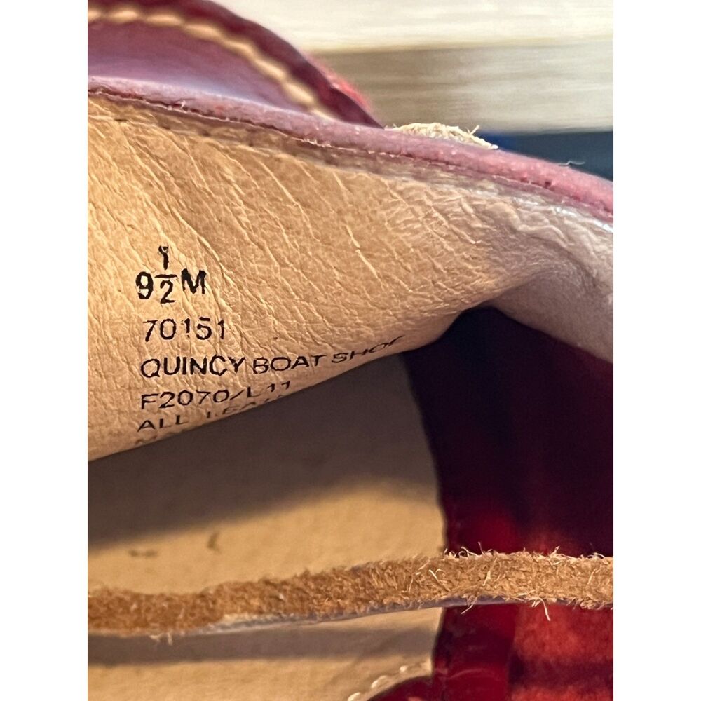 Frye Quincy‎ Womens Size 9.5 Shoes Burgundy Leather Moc Toe Slip On Boat - Picture 9 of 11